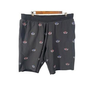 Champion Cut Off Sweatpants Jogger Shorts XL Mens Reverse Weave Black Print Gym